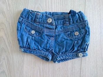 Short bleu en jean fille TAO 6 mois