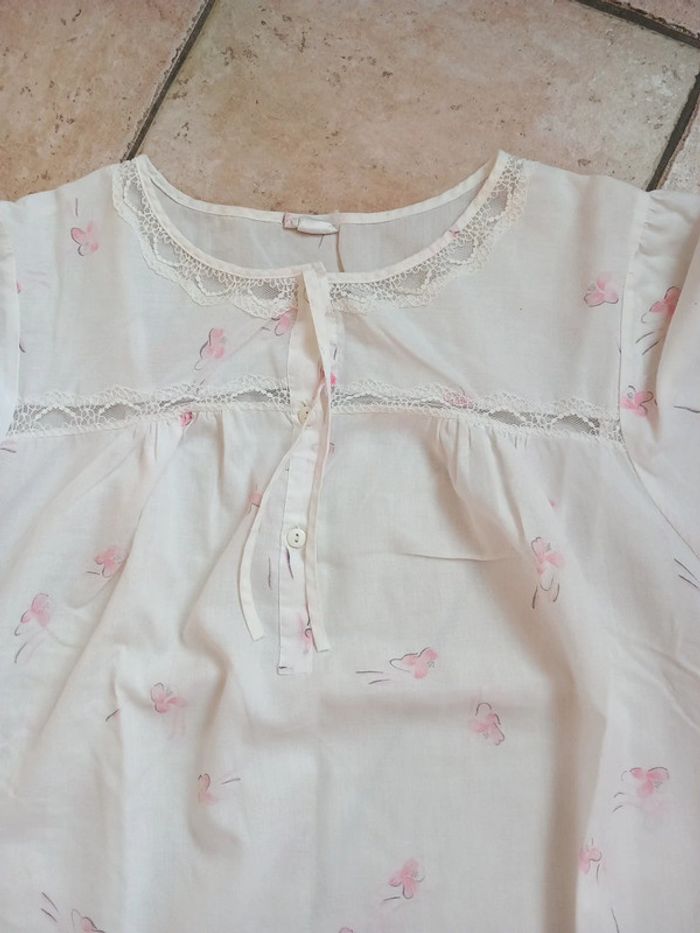 👵chemise de nuit T48 polyester rose - photo numéro 2