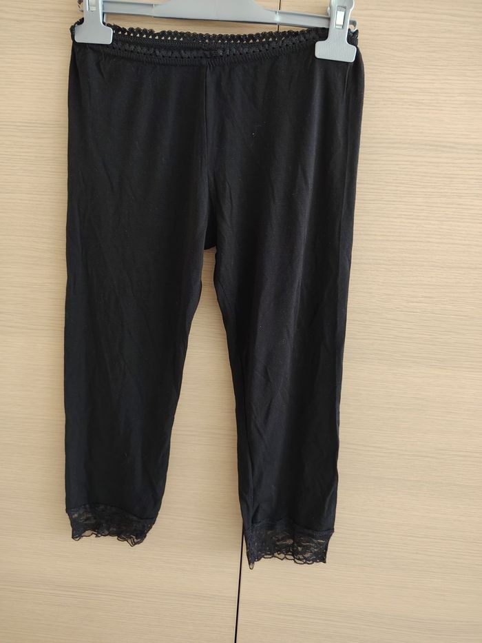 Caleçon léger enfant,10 ans, noir, bas dentelle, taille élastiquée - photo numéro 5