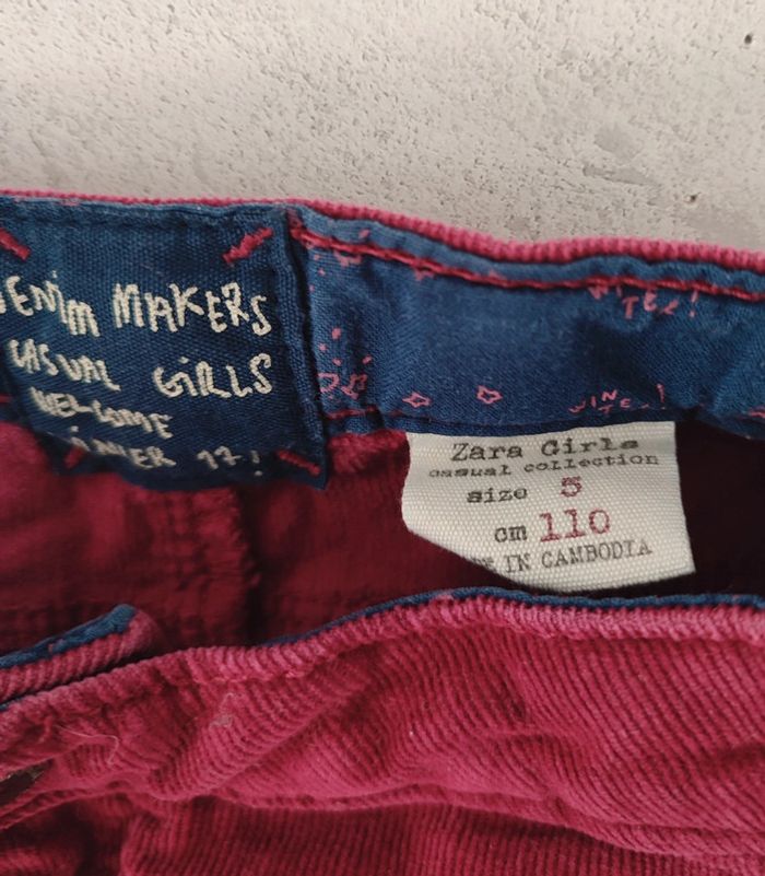 Pantalon en velours bordeaux Zara 5 ans - photo numéro 4
