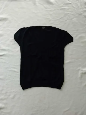 Pull noir leger col V T2