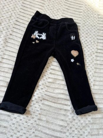 Legging fille en velours noir Disney  18 mois