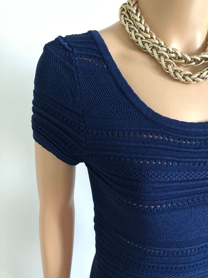 Robe bleue marine à manches courtes Morgan taille M TBE - photo numéro 4