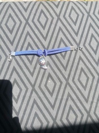 Bracelet foot suédine bleu