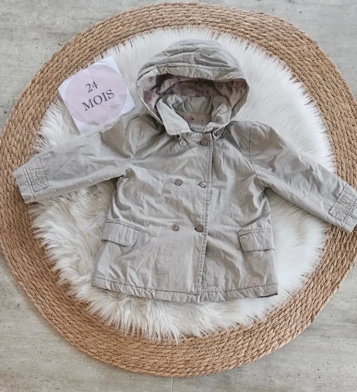 Trench gris 2 ans fille printemps