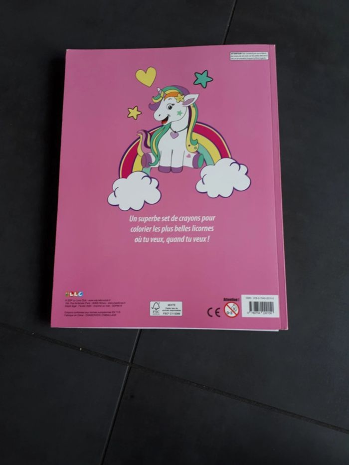 Coloriage avec crayons gras licorne neuf - photo numéro 8