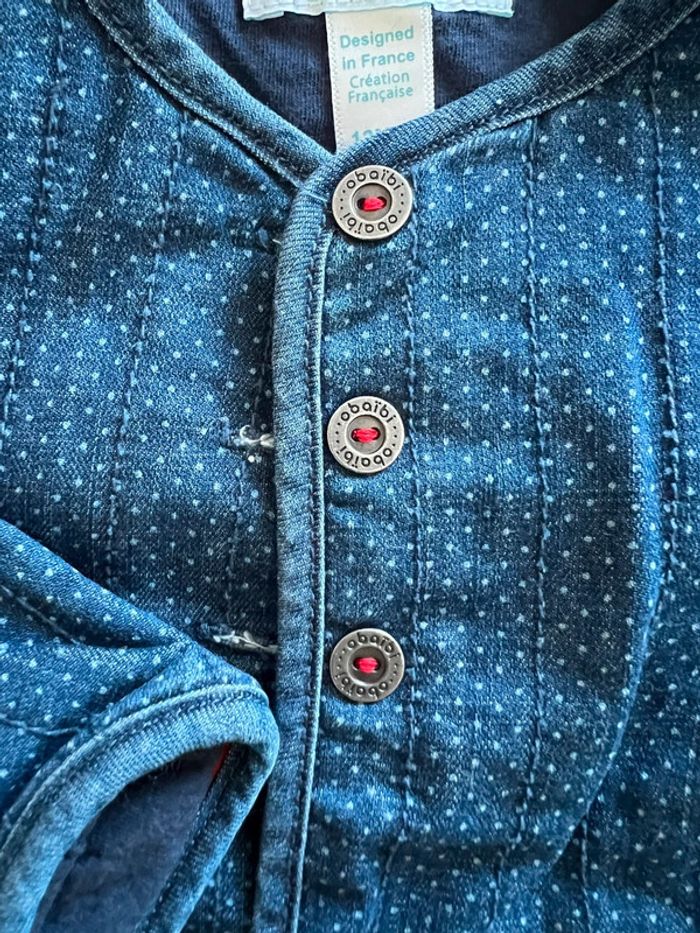 Jolie veste effet jean Obaïbi 12 mois TBE - photo numéro 3
