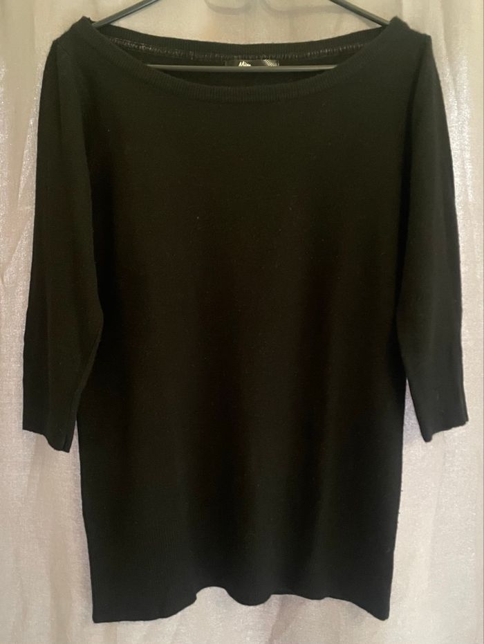 Pull noir »Mim »manches 3/4