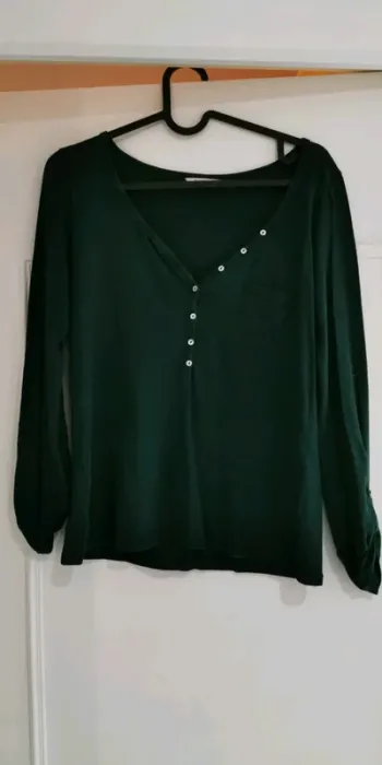 Tee-shirt manches longues femme vert Taille 1 Camaïeu