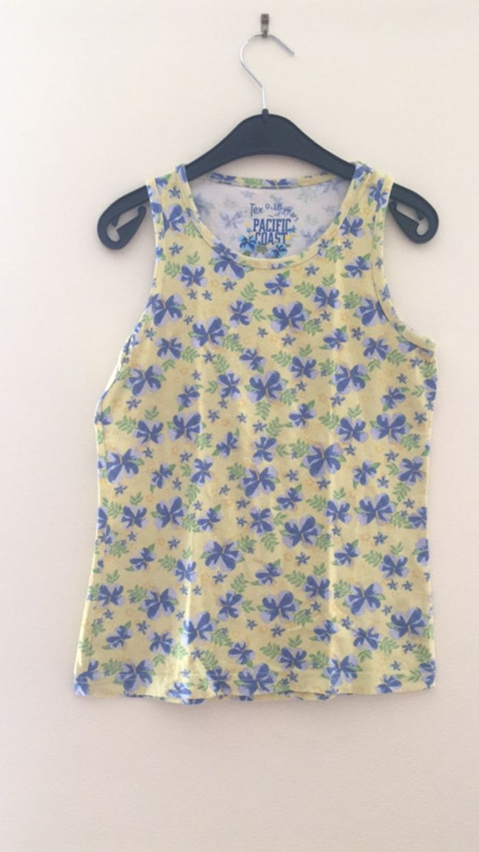 Débardeur jaune à fleurs