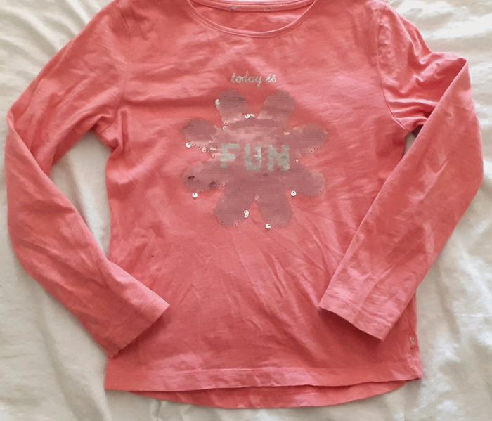 Haut manches longues paillette réversibles fille 5-6 ans - photo numéro 2