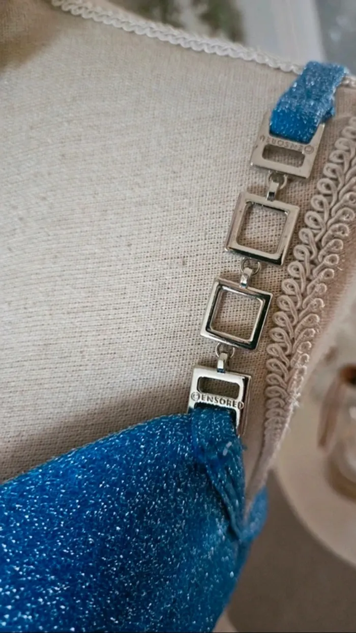 Maillot de bain 2 pièces bleu pailleté Censored Taille 38 et 95 D Neuf - photo numéro 4