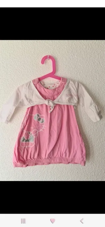 ensemble robe rose et boléro blanc Hello Kitty