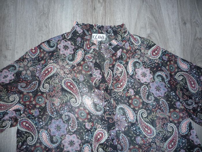 CHEMISIER ML NOIR AVEC MOTIFS "KEAWA" - TAILLE XL - n°02 - photo numéro 2
