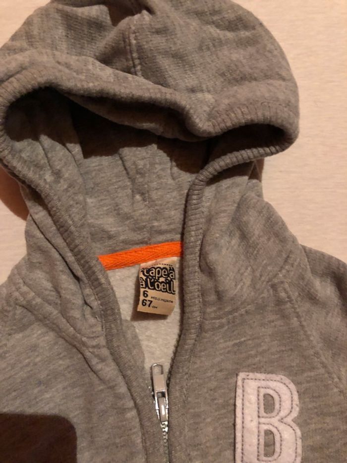 Gilet à capuche zippé gris TAO - photo numéro 2