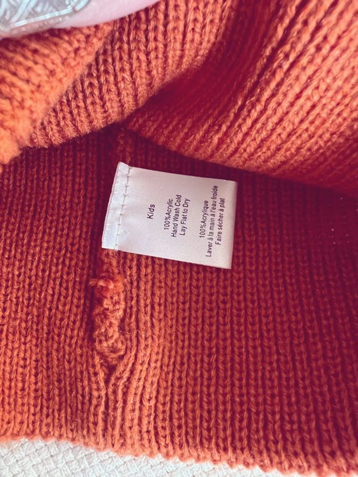 Bonnet en maille jott orange/rouille neuf mixte - photo numéro 3