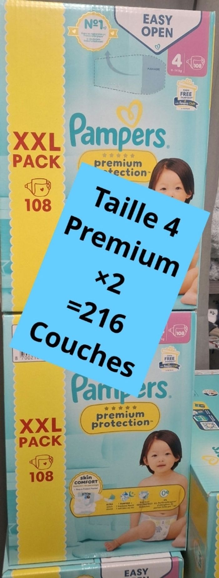 Pampers  taille 4 premium protection