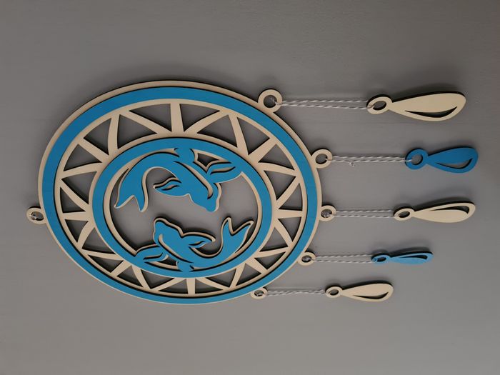 🌙 Attrape-rêves en bois – Signe du Poisson ♓ 🌙 - photo numéro 4