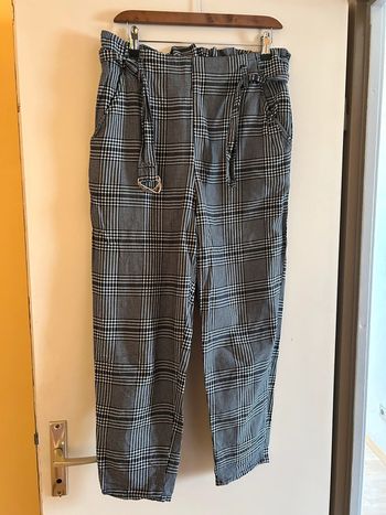 Pantalon carotte, noir/blanc, H&M