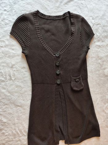 Gilet femme épais col v a bouton manches courtes marque miss captain taille M/L