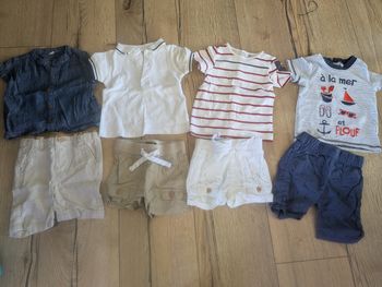 Lot de 4 ensembles T shirt et short 6 mois 