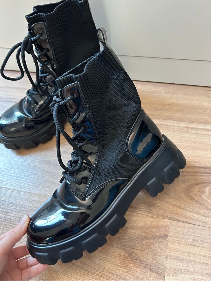 Bottines noires bi-matière Boutique Indépendante Taille 37 - photo numéro 3