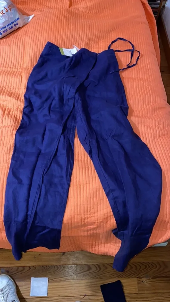 Pantalon large bleu marine