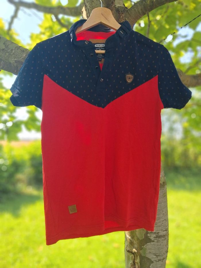 T shirt Maxway Jeans rouge et bleu