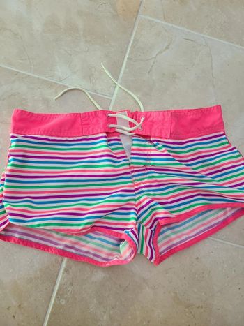 Short de bain rose à rayures • taille L