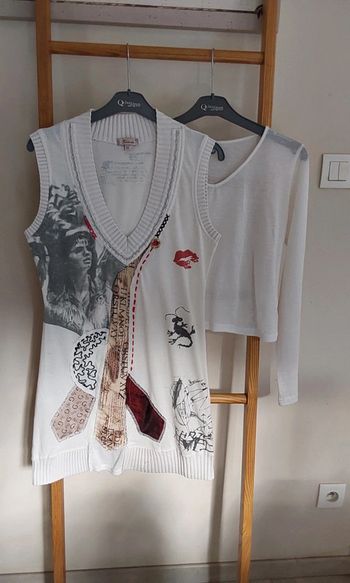 Ensemble débardeur et pull fin en voile Remake T Unique  idéal du 36 au 40