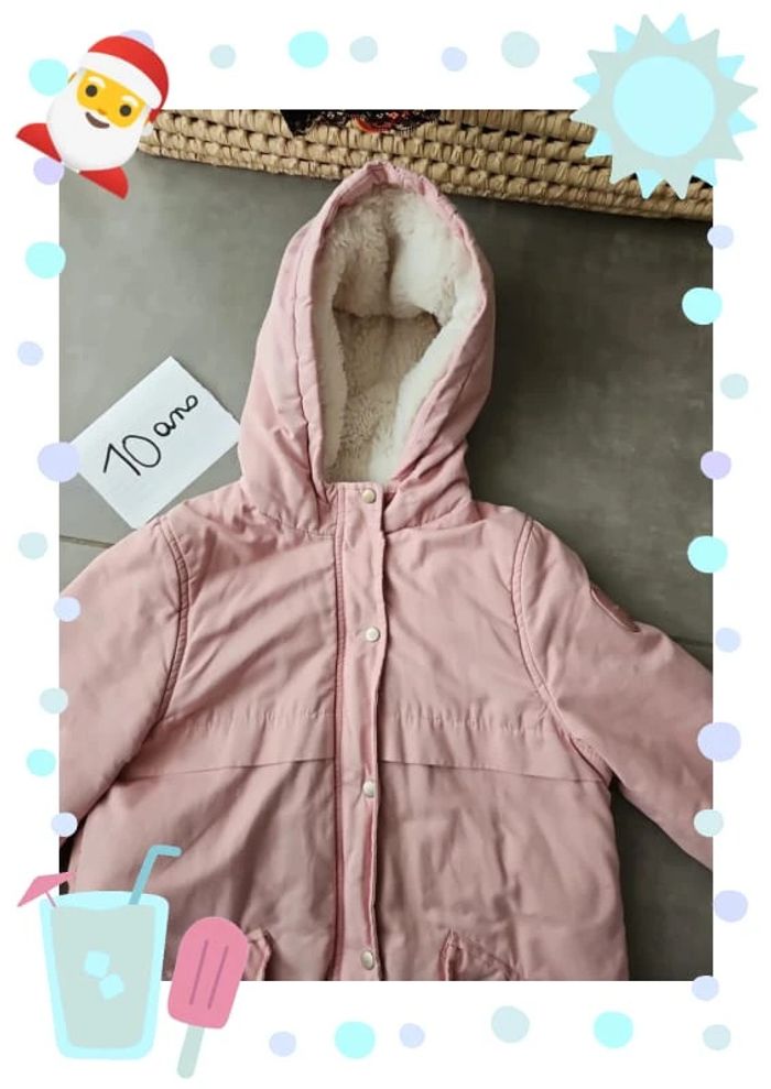 Manteau chaud parka 10 ans rose vertbaudet - photo numéro 2