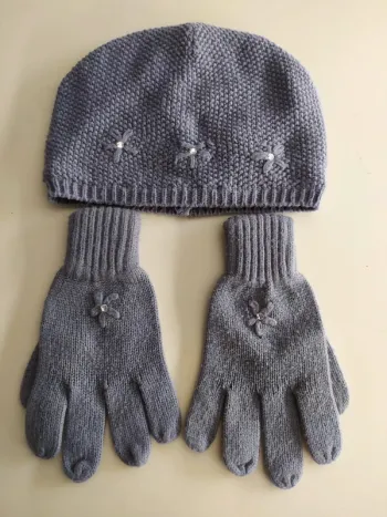 Bonnet et gants gris Orchestra