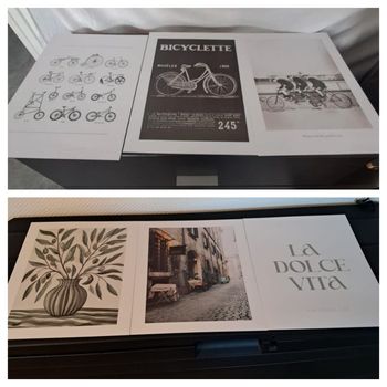 Lot d'affiches rétro bicyclettes  fleur dolce vita