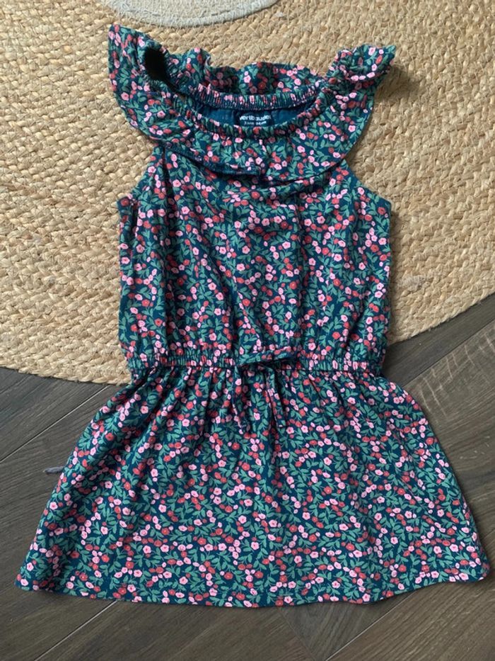 Robe été vert fleurs Vertbaudet 3 ans 36 mois - photo numéro 2