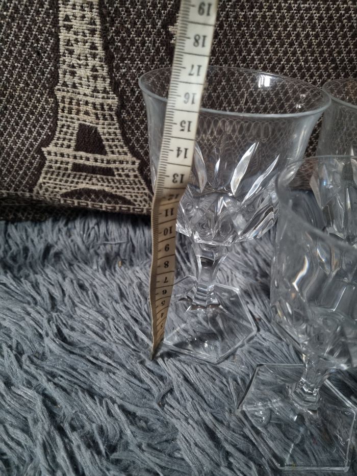 Ensemble de verres à pieds 6 pièces Cristal sculpté - photo numéro 6