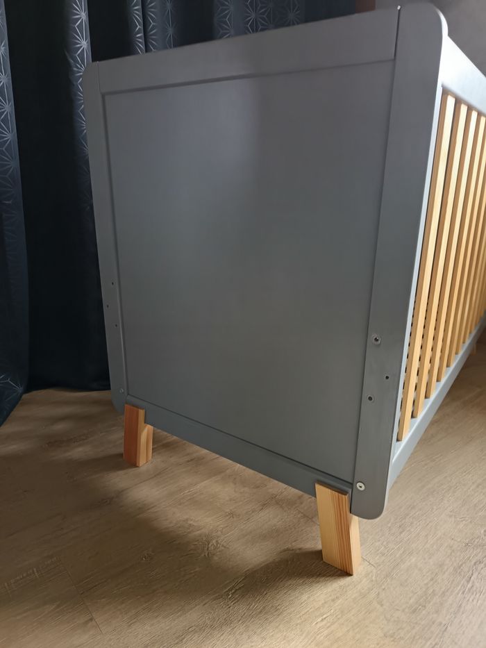 Lit bébé évolutif Love For Sleep 120x60 – pin & gris - photo numéro 4