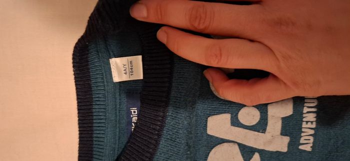 Pull bleu vert foncé 4 ans Okaidi - photo numéro 5