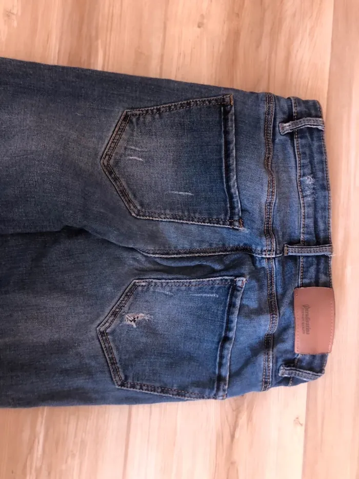 jean taille haute skinny stradivarius bleu - photo numéro 7