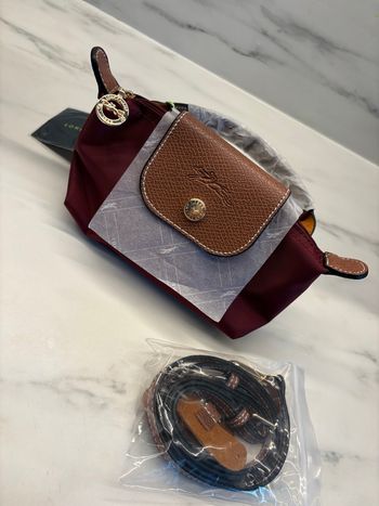 Mini le pliage longchamp burgundy 