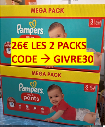 Pampers couches pants mega pack x2