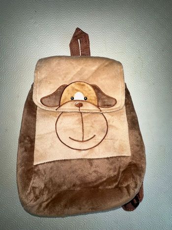 Sac à dos brun chien 