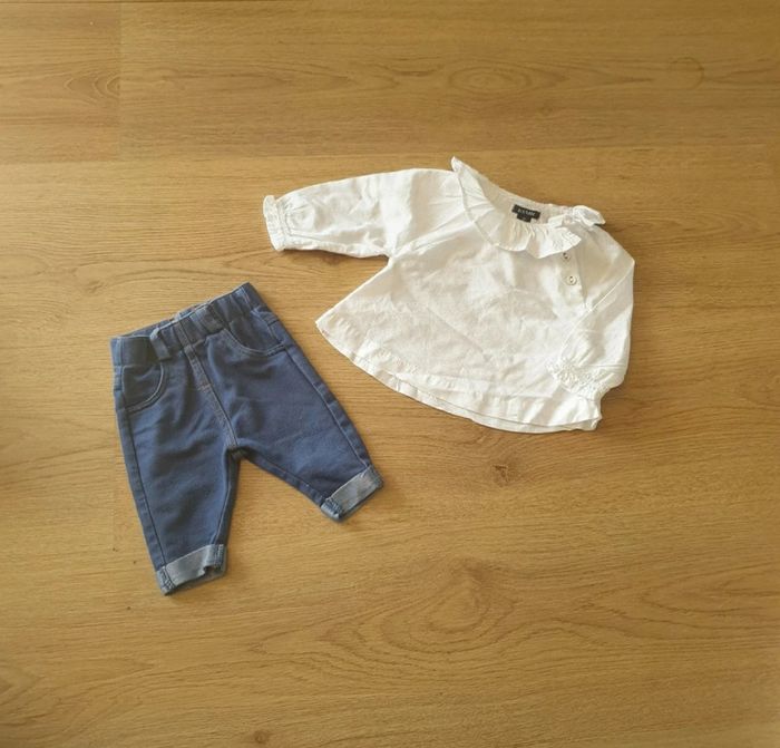 🩷 Ensemble chemisier jegging 1 mois Kiabi #emyfleury_1moisfille - photo numéro 2