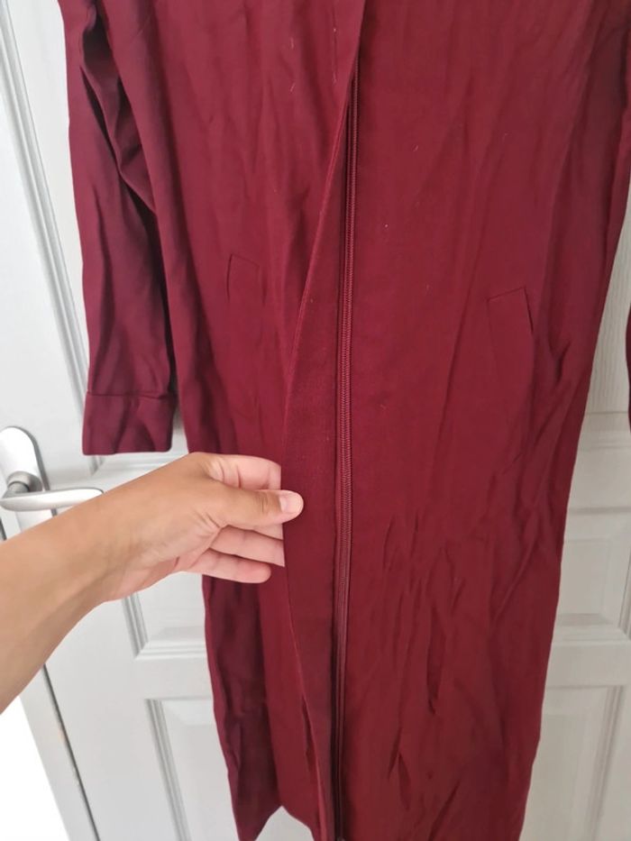 Veste tunique zippée bordeaux avec poches taille L neuve - photo numéro 4