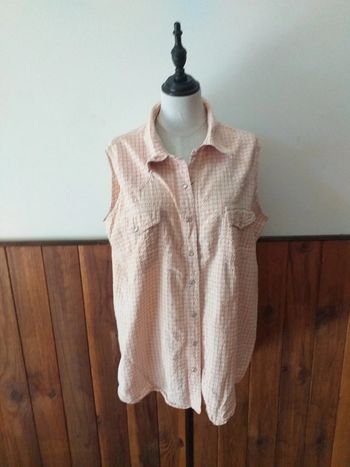 Chemise sans manches à carreaux