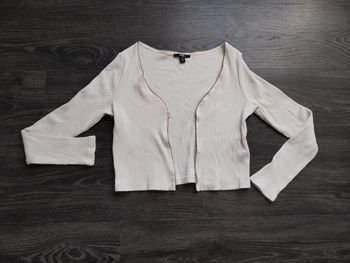 Gilet boléro blanc crème strass XS 34 Kiabi