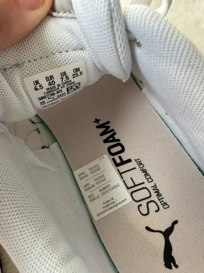 Puma baskets neuves femme taille 40 – Sneakers blanches et noires - photo numéro 9