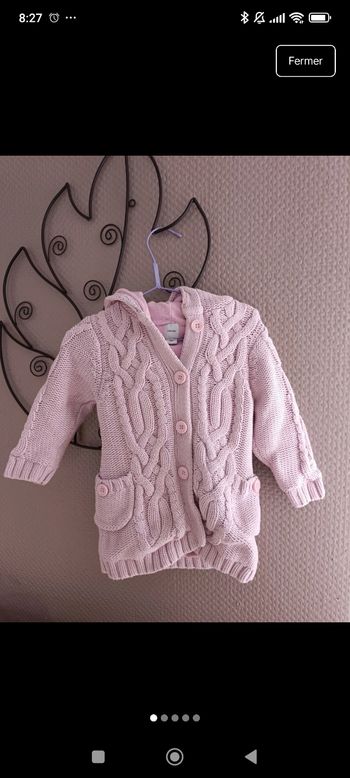 Gap gilet chaud rose poudré Gap 18/24 mois