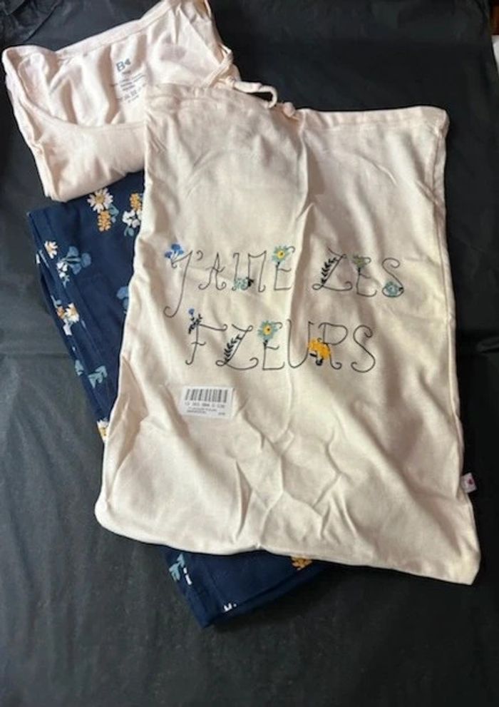 Pyjacourt imprimé fleurs avec pochon assorti T34/36 - photo numéro 3