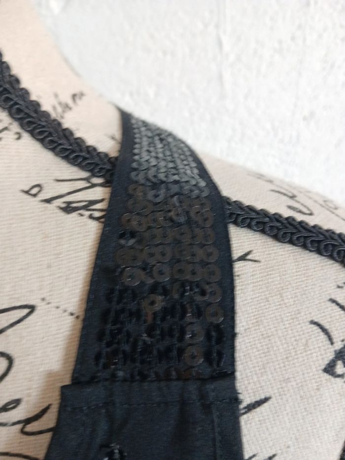 🖤 Débardeur noir à sequins Cache-Cache Taille 3 Très bon état - photo numéro 9