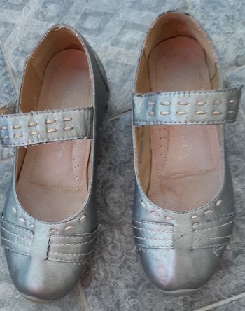 Ballerines en cuir argenté